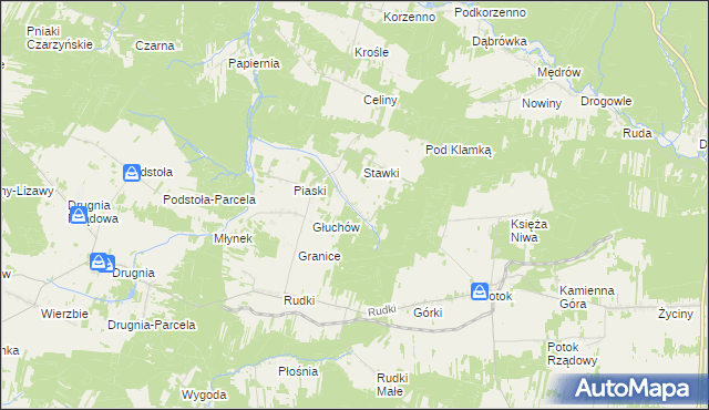 mapa Głuchów-Lasy, Głuchów-Lasy na mapie Targeo