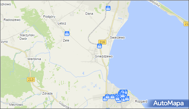 mapa Gnieżdżewo, Gnieżdżewo na mapie Targeo