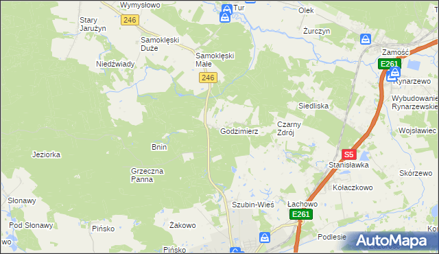 mapa Godzimierz gmina Szubin, Godzimierz gmina Szubin na mapie Targeo