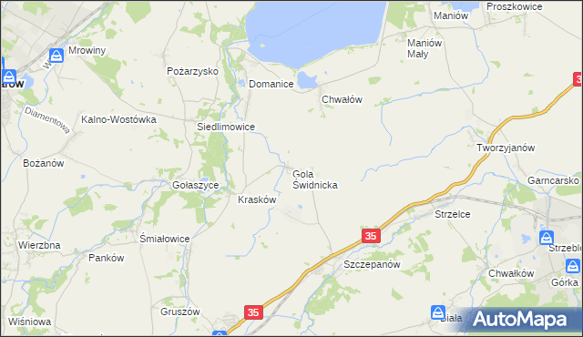 mapa Gola Świdnicka, Gola Świdnicka na mapie Targeo
