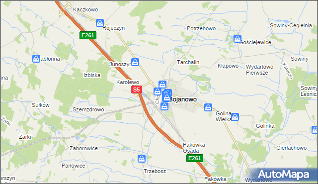 mapa Gołaszyn gmina Bojanowo, Gołaszyn gmina Bojanowo na mapie Targeo