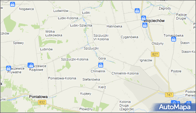 mapa Góra gmina Wojciechów, Góra gmina Wojciechów na mapie Targeo