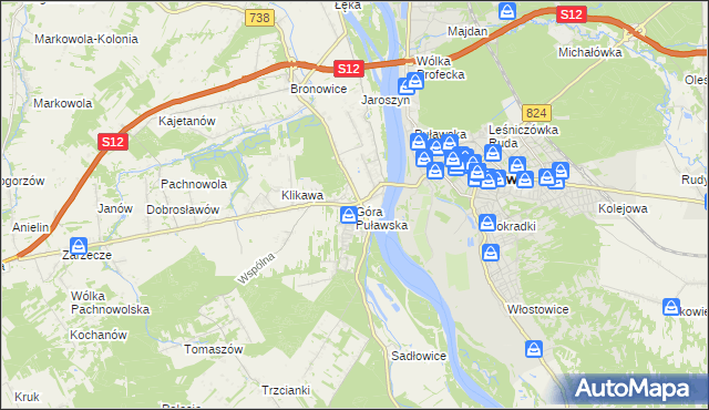 mapa Góra Puławska, Góra Puławska na mapie Targeo