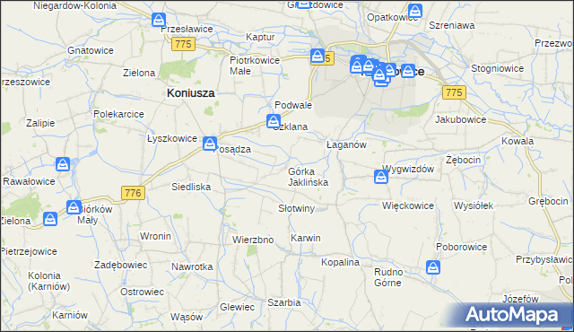 mapa Górka Jaklińska, Górka Jaklińska na mapie Targeo