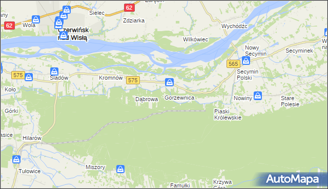 mapa Gorzewnica, Gorzewnica na mapie Targeo