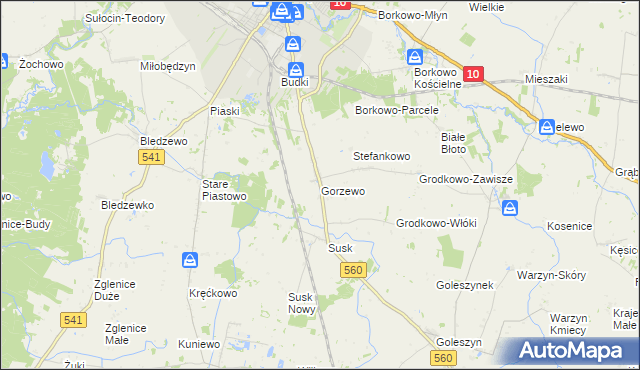 mapa Gorzewo gmina Sierpc, Gorzewo gmina Sierpc na mapie Targeo