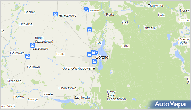 mapa Górzno powiat brodnicki, Górzno powiat brodnicki na mapie Targeo