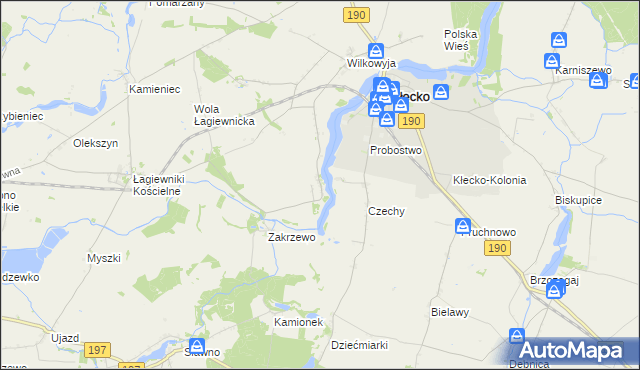 mapa Gorzuchowo gmina Kłecko, Gorzuchowo gmina Kłecko na mapie Targeo