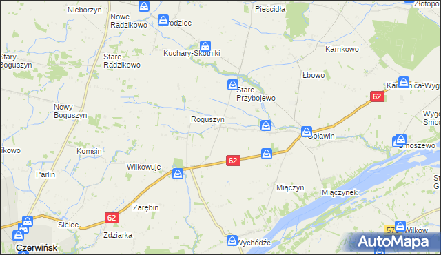 mapa Goworowo gmina Czerwińsk nad Wisłą, Goworowo gmina Czerwińsk nad Wisłą na mapie Targeo