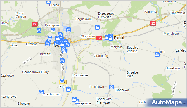 mapa Grabonóg, Grabonóg na mapie Targeo
