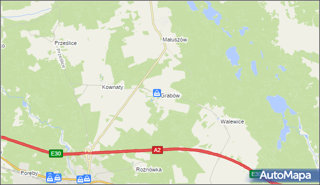 mapa Grabów gmina Torzym, Grabów gmina Torzym na mapie Targeo