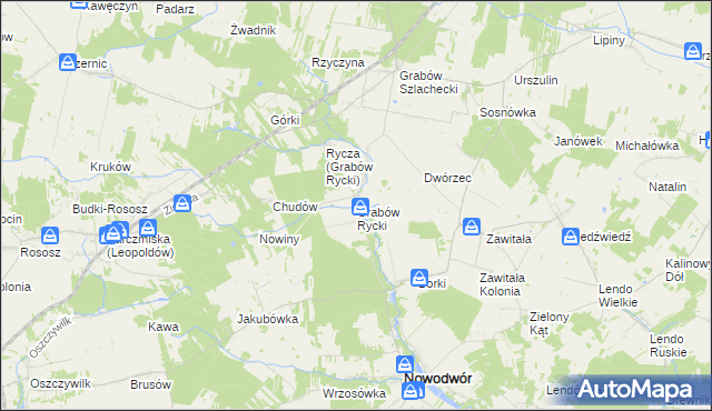 mapa Grabów Rycki, Grabów Rycki na mapie Targeo