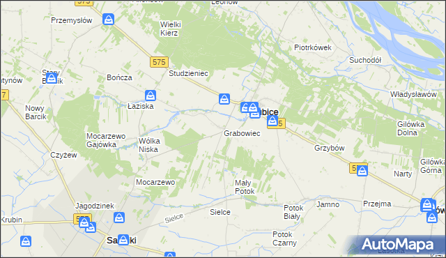 mapa Grabowiec gmina Słubice, Grabowiec gmina Słubice na mapie Targeo