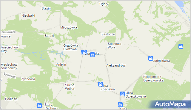 mapa Grabówka-Kolonia, Grabówka-Kolonia na mapie Targeo