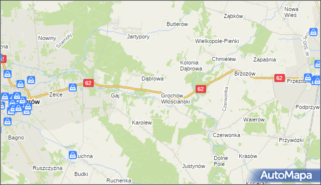 mapa Grochów Włościański, Grochów Włościański na mapie Targeo