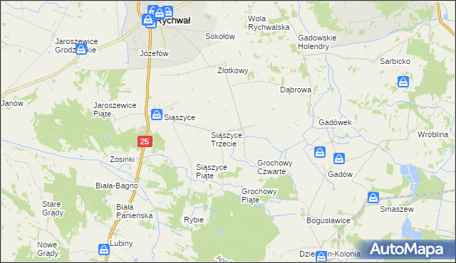 mapa Grochowy, Grochowy na mapie Targeo