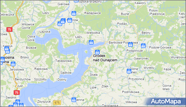 mapa Gródek nad Dunajcem, Gródek nad Dunajcem na mapie Targeo