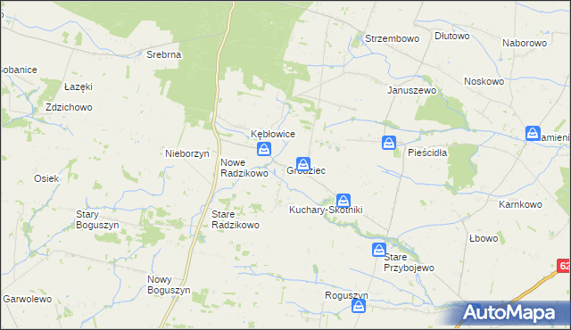 mapa Grodziec gmina Czerwińsk nad Wisłą, Grodziec gmina Czerwińsk nad Wisłą na mapie Targeo