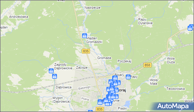 mapa Gromada gmina Biłgoraj, Gromada gmina Biłgoraj na mapie Targeo