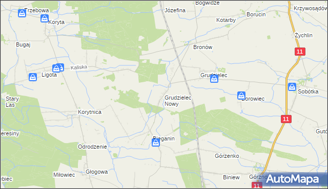 mapa Grudzielec Nowy, Grudzielec Nowy na mapie Targeo