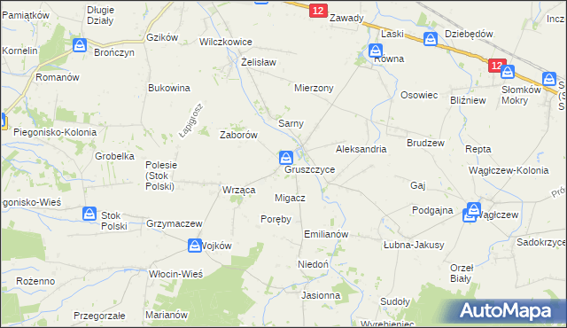 mapa Gruszczyce, Gruszczyce na mapie Targeo