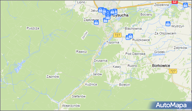 mapa Gwarek, Gwarek na mapie Targeo