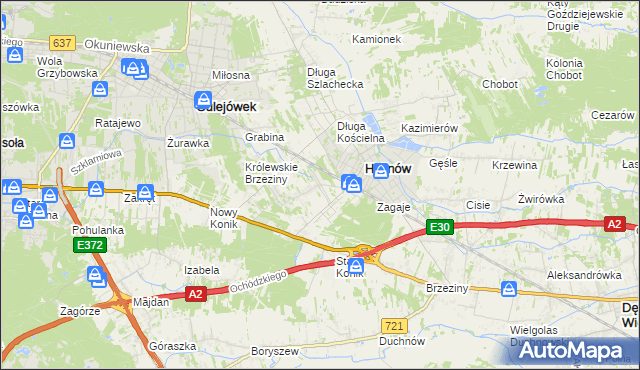 mapa Hipolitów gmina Halinów, Hipolitów gmina Halinów na mapie Targeo