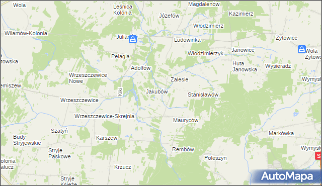 mapa Hipolitów gmina Wodzierady, Hipolitów gmina Wodzierady na mapie Targeo