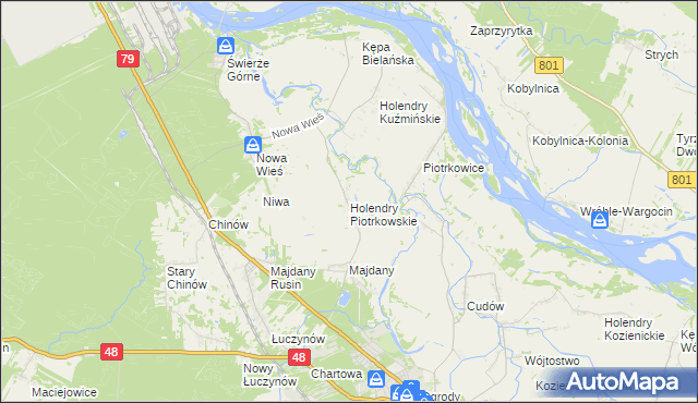 mapa Holendry Piotrkowskie, Holendry Piotrkowskie na mapie Targeo