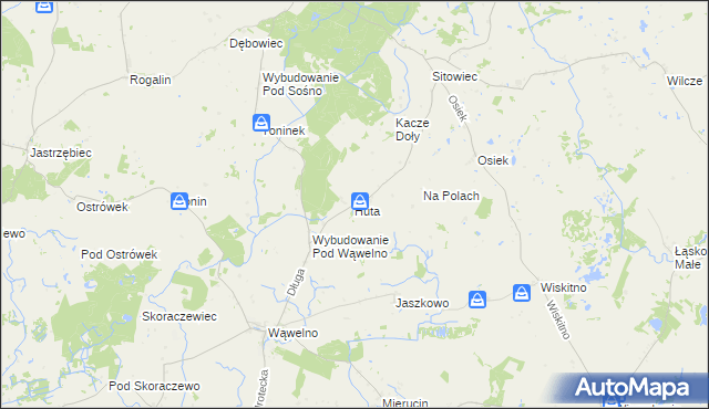 mapa Huta gmina Koronowo, Huta gmina Koronowo na mapie Targeo