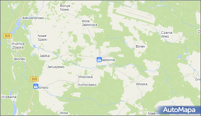mapa Jabłonna gmina Rakoniewice, Jabłonna gmina Rakoniewice na mapie Targeo