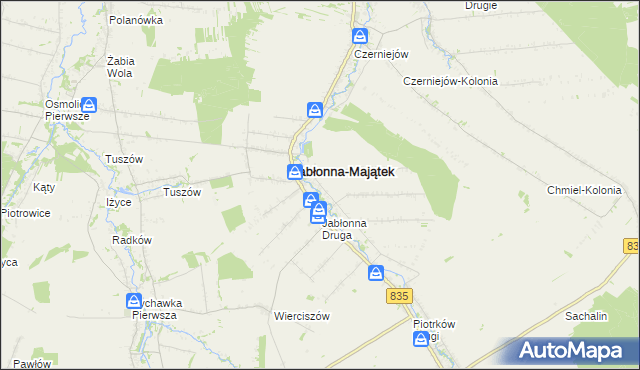 mapa Jabłonna Pierwsza, Jabłonna Pierwsza na mapie Targeo