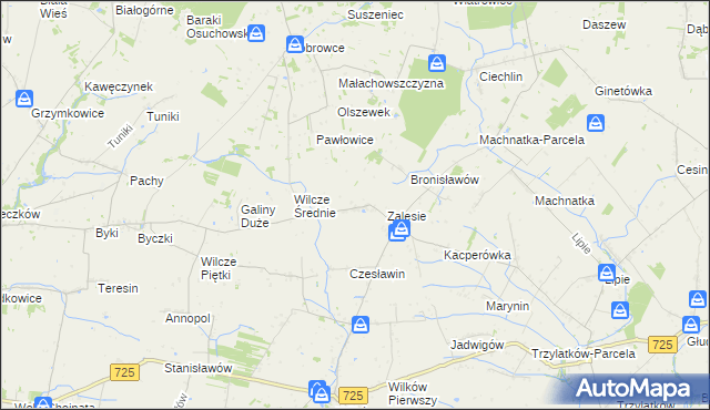 mapa Jakubów gmina Błędów, Jakubów gmina Błędów na mapie Targeo