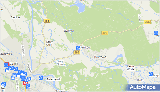 mapa Janików gmina Oława, Janików gmina Oława na mapie Targeo