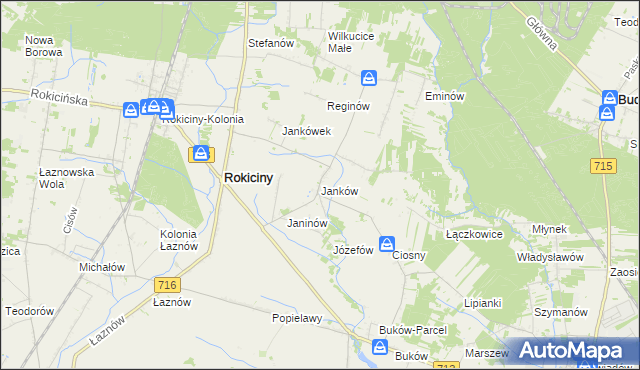 mapa Janków gmina Rokiciny, Janków gmina Rokiciny na mapie Targeo