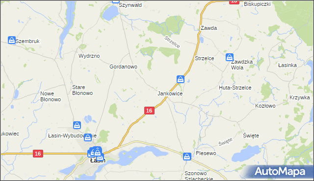 mapa Jankowice gmina Łasin, Jankowice gmina Łasin na mapie Targeo