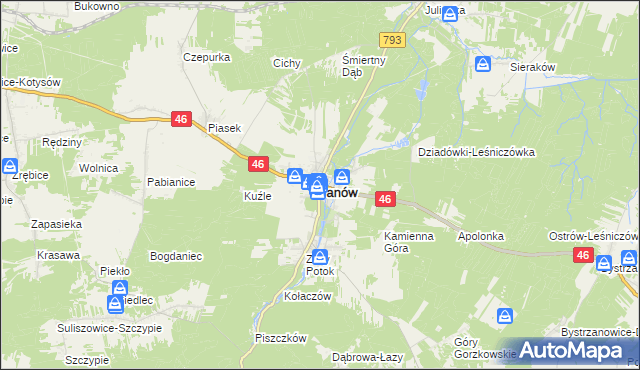 mapa Janów powiat częstochowski, Janów powiat częstochowski na mapie Targeo