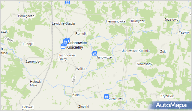mapa Janowicze, Janowicze na mapie Targeo