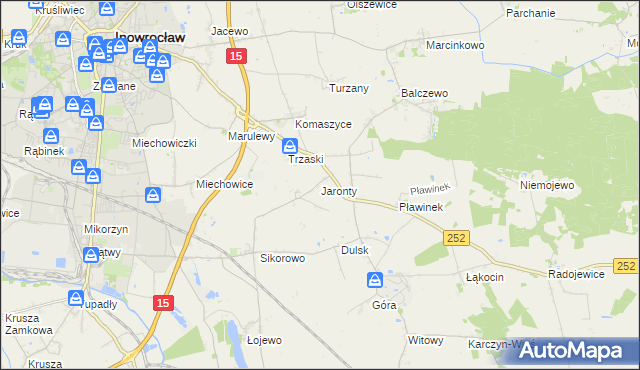 mapa Jaronty, Jaronty na mapie Targeo