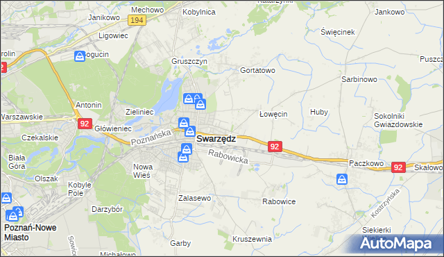 mapa Jasin gmina Swarzędz, Jasin gmina Swarzędz na mapie Targeo