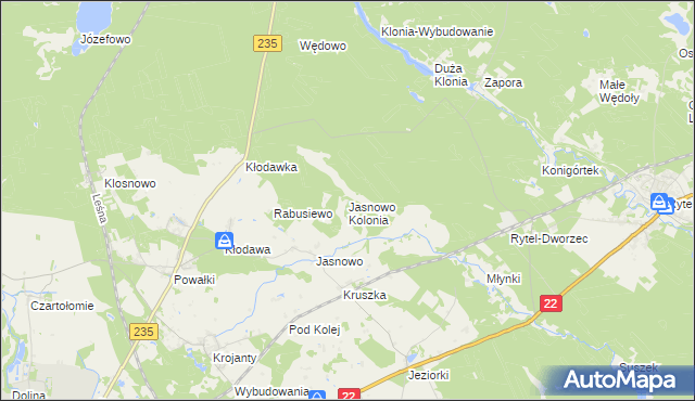 mapa Jasnowo Kolonia, Jasnowo Kolonia na mapie Targeo