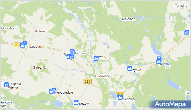 mapa Jawory gmina Dębnica Kaszubska, Jawory gmina Dębnica Kaszubska na mapie Targeo