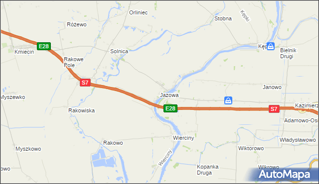 mapa Jazowa gmina Nowy Dwór Gdański, Jazowa gmina Nowy Dwór Gdański na mapie Targeo
