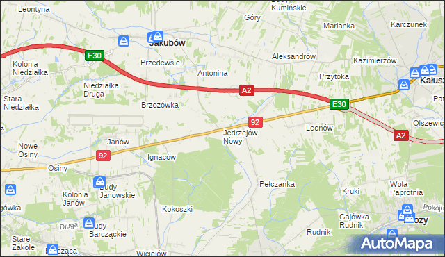 mapa Jędrzejów Nowy, Jędrzejów Nowy na mapie Targeo