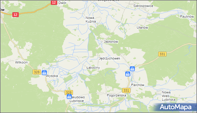 mapa Jędrzychówek, Jędrzychówek na mapie Targeo