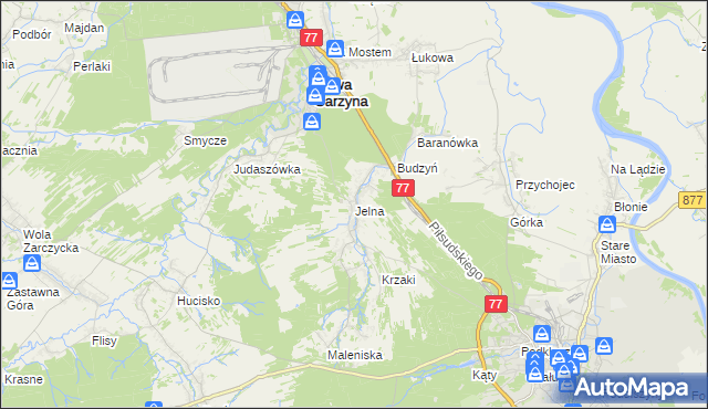 mapa Jelna gmina Nowa Sarzyna, Jelna gmina Nowa Sarzyna na mapie Targeo
