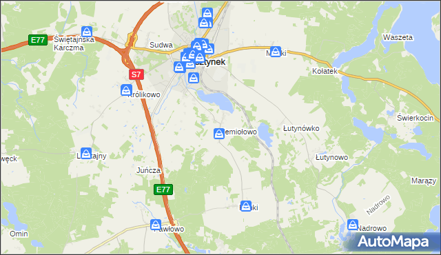 mapa Jemiołowo, Jemiołowo na mapie Targeo