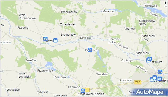 mapa Jerwonice, Jerwonice na mapie Targeo