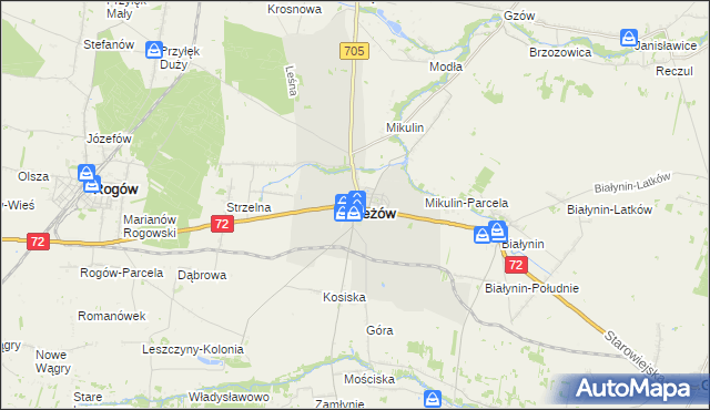 mapa Jeżów powiat brzeziński, Jeżów powiat brzeziński na mapie Targeo