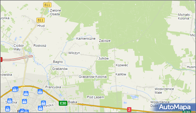 mapa Julków gmina Biała Podlaska, Julków gmina Biała Podlaska na mapie Targeo